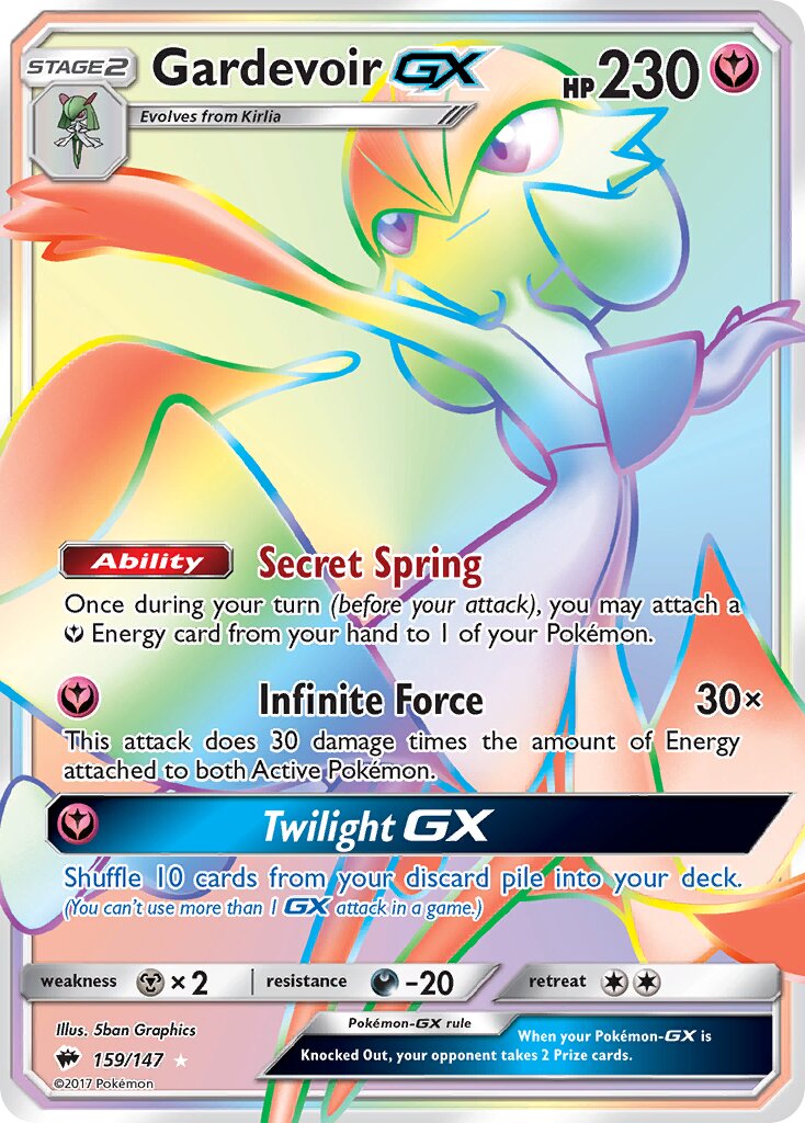 Gardevoir-GX 159/147 — Burning Shadows (English Pokémon TCG card)