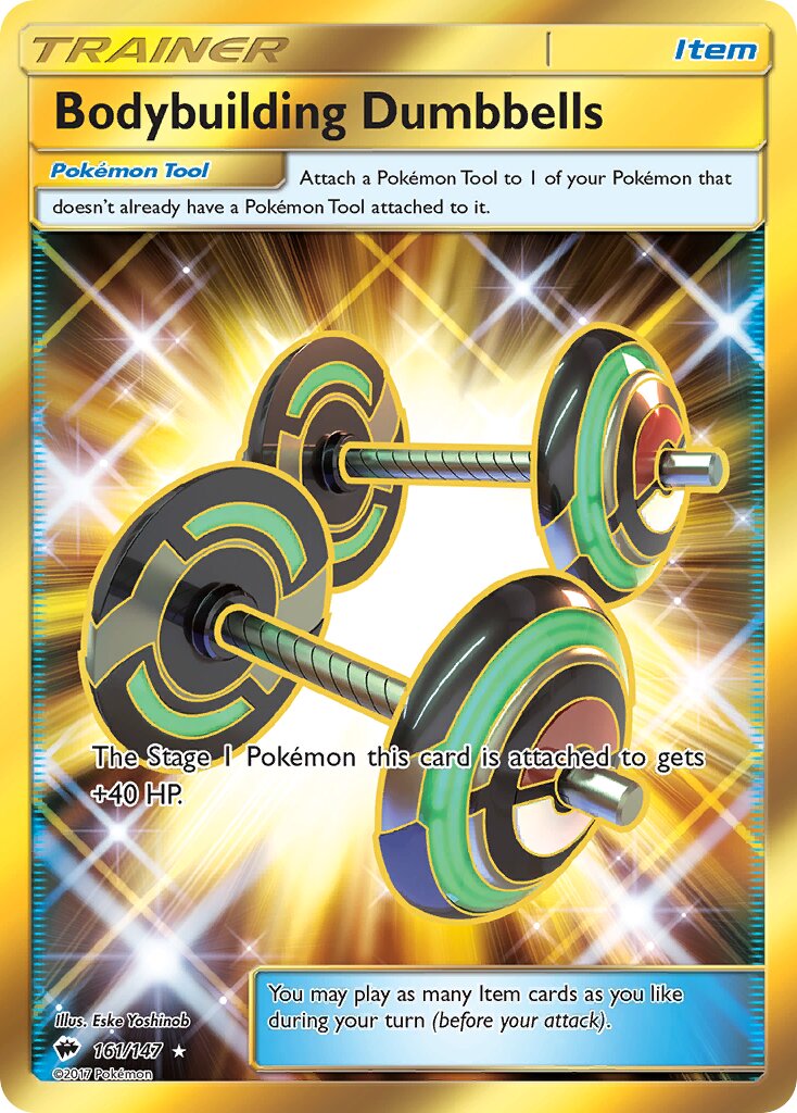 Bodybuilding Dumbbells 161/147 — Burning Shadows (English Pokémon TCG card)