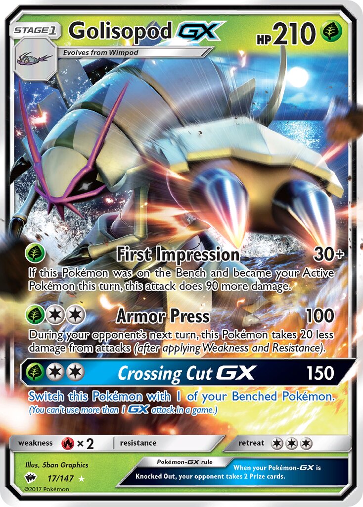 Golisopod-GX 017/147 — Burning Shadows (English Pokémon TCG card)