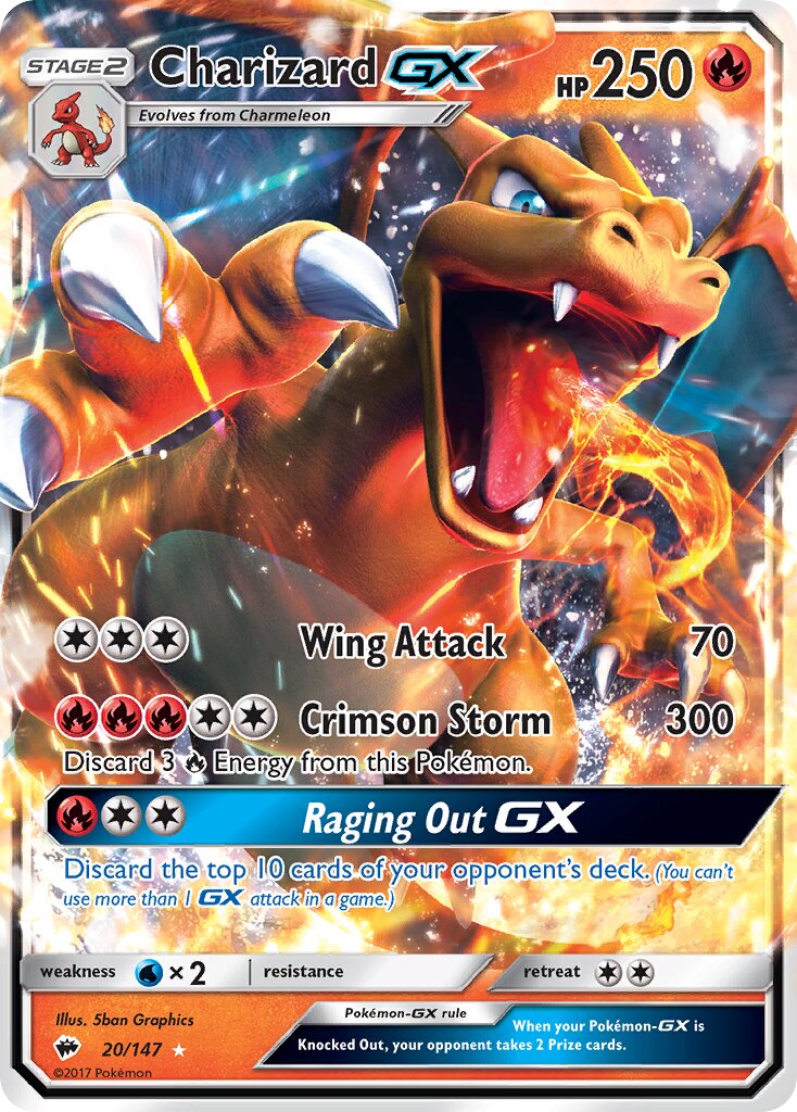 Charizard-GX 020/147 — Burning Shadows (English Pokémon TCG card)