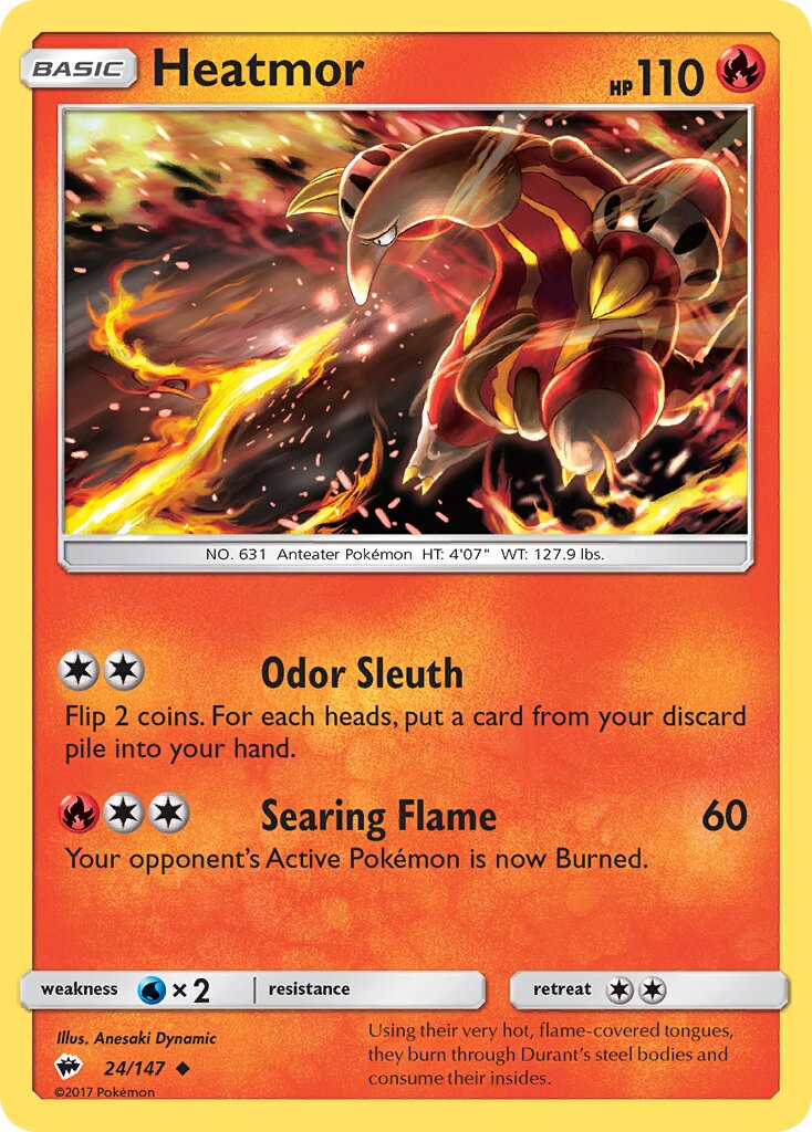 Heatmor 024/147 — Burning Shadows (English Pokémon TCG card)