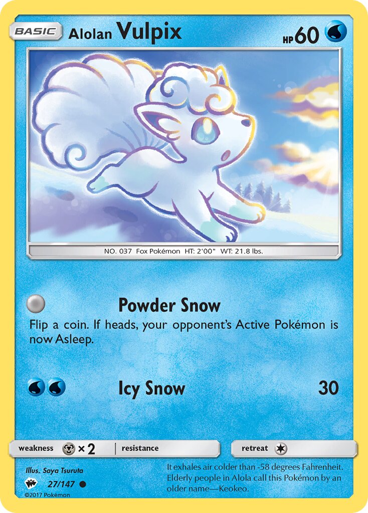 Alolan Vulpix 027/147 — Burning Shadows (English Pokémon TCG card)
