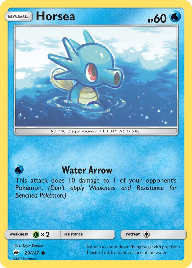 Horsea 029/147 — Burning Shadows (English Pokémon TCG card)