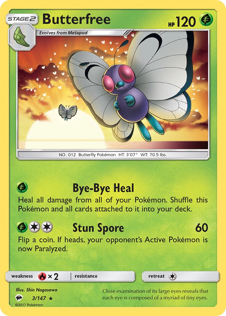 Butterfree 003/147 — Burning Shadows (English Pokémon TCG card)