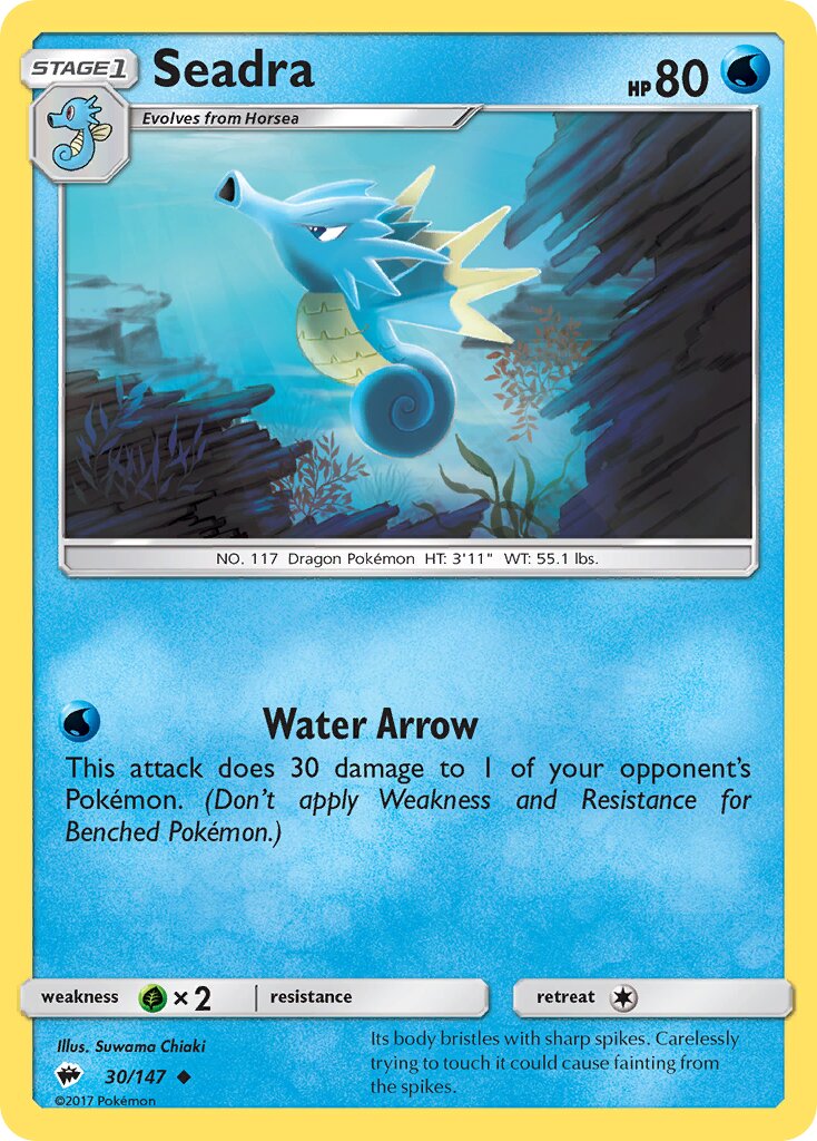Seadra 030/147 — Burning Shadows (English Pokémon TCG card)
