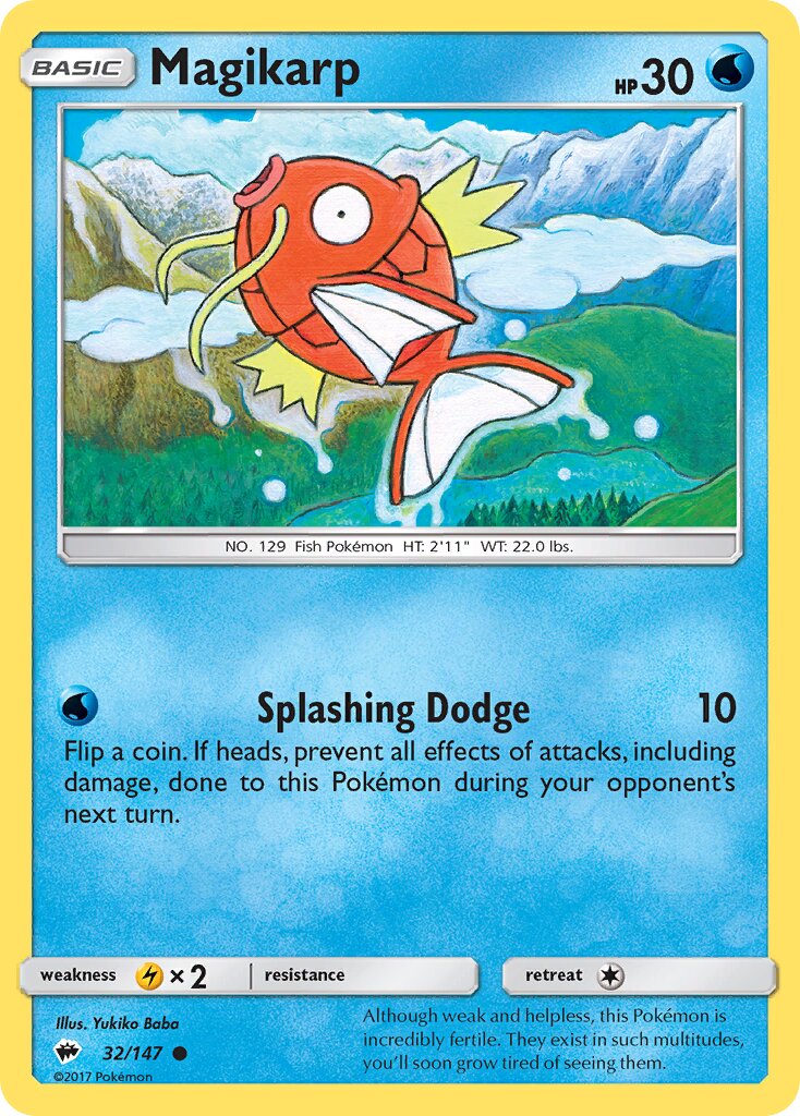 Magikarp 032/147 — Burning Shadows (English Pokémon TCG card)