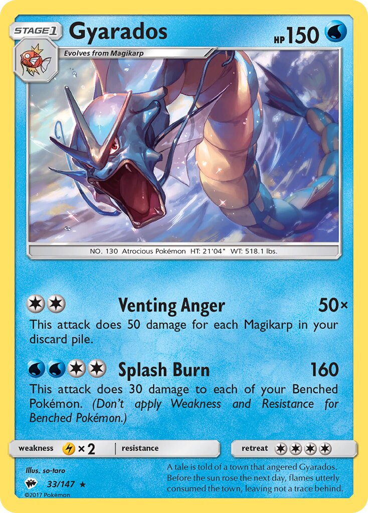 Gyarados 033/147 — Burning Shadows (English Pokémon TCG card)