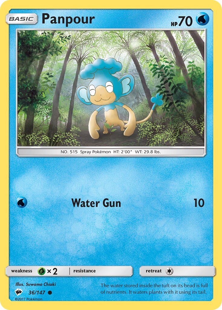 Panpour 036/147 — Burning Shadows (English Pokémon TCG card)