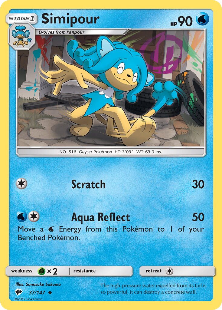 Simipour 037/147 — Burning Shadows (English Pokémon TCG card)