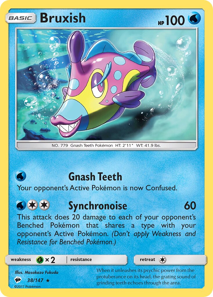 Bruxish 038/147 — Burning Shadows (English Pokémon TCG card)