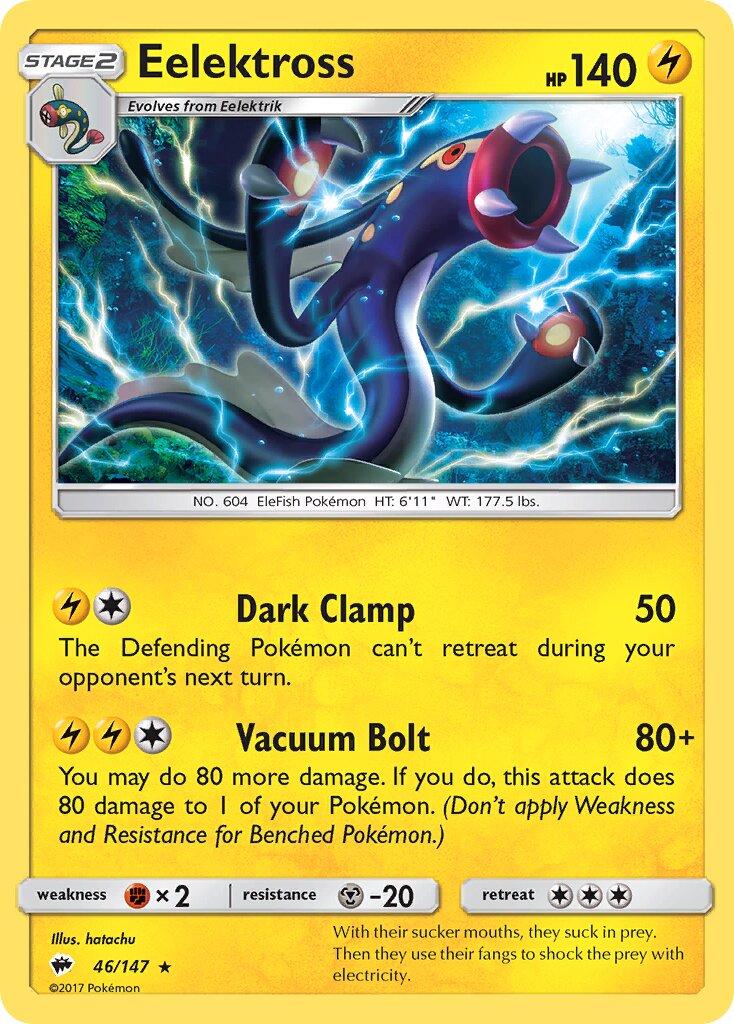 Eelektross 046/147 — Burning Shadows (English Pokémon TCG card)