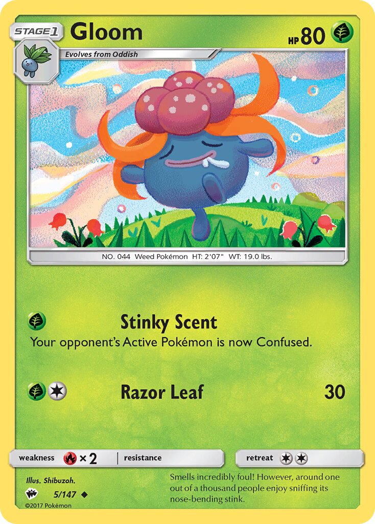 Gloom 005/147 — Burning Shadows (English Pokémon TCG card)
