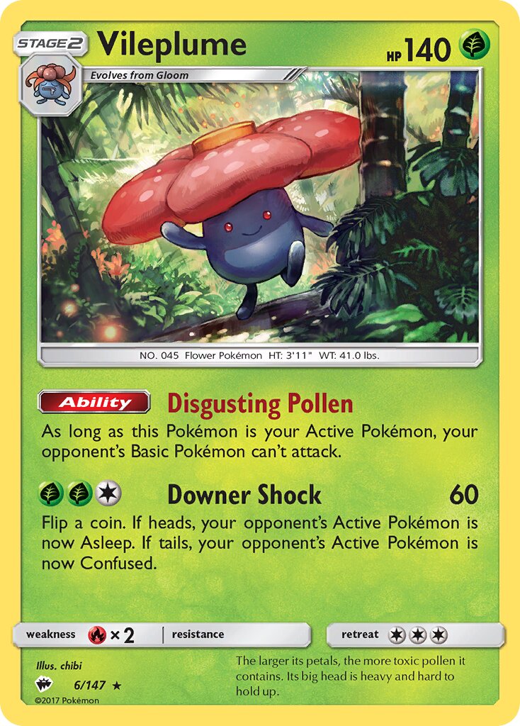 Vileplume 006/147 — Burning Shadows (English Pokémon TCG card)