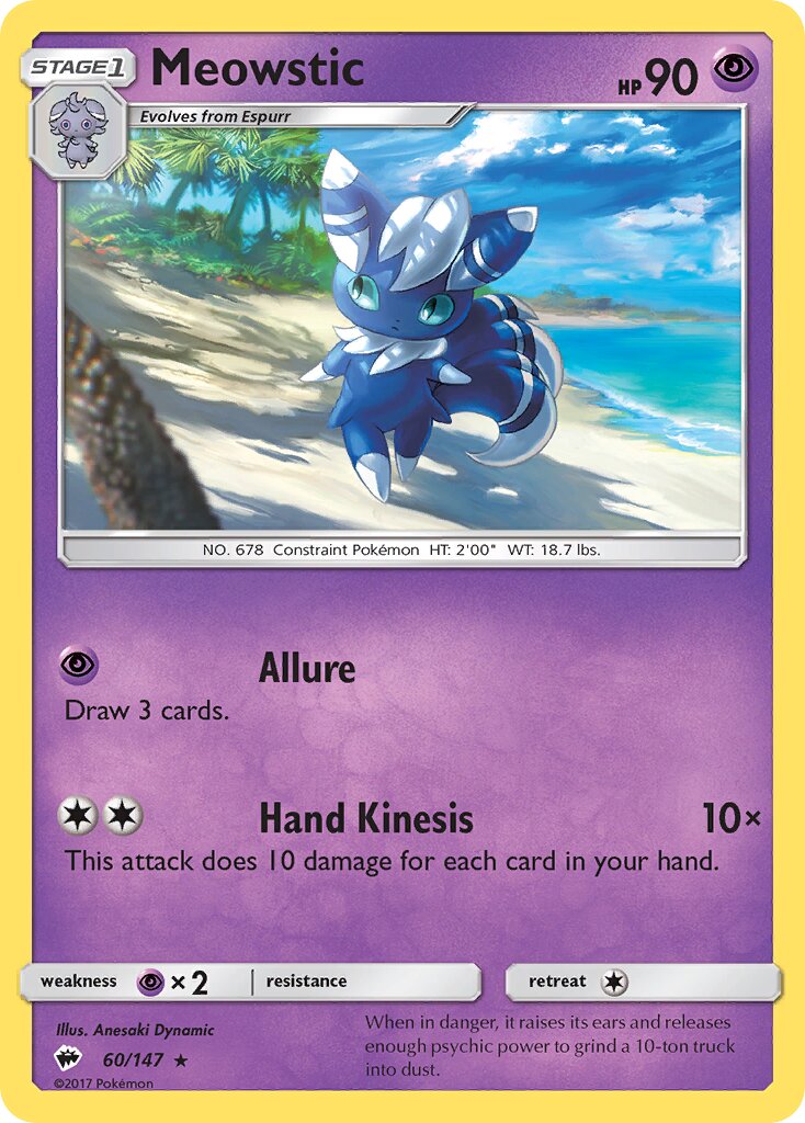 Meowstic 060/147 — Burning Shadows (English Pokémon TCG card)