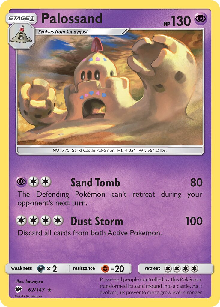 Palossand 062/147 — Burning Shadows (English Pokémon TCG card)