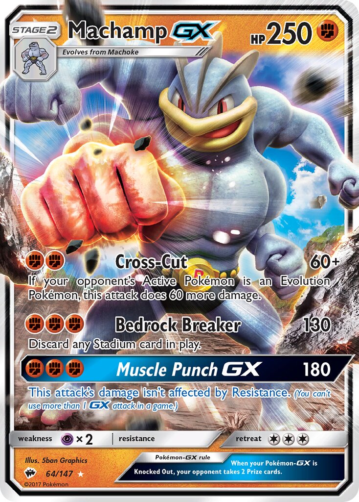 Machamp-GX 064/147 — Burning Shadows (English Pokémon TCG card)