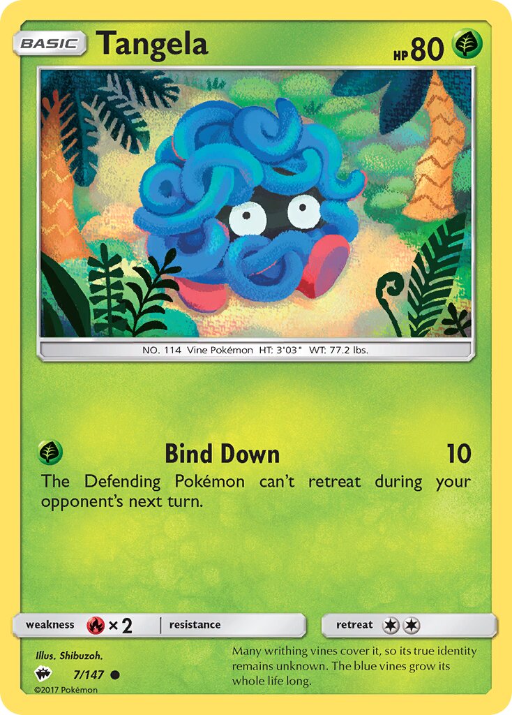Tangela 007/147 — Burning Shadows (English Pokémon TCG card)