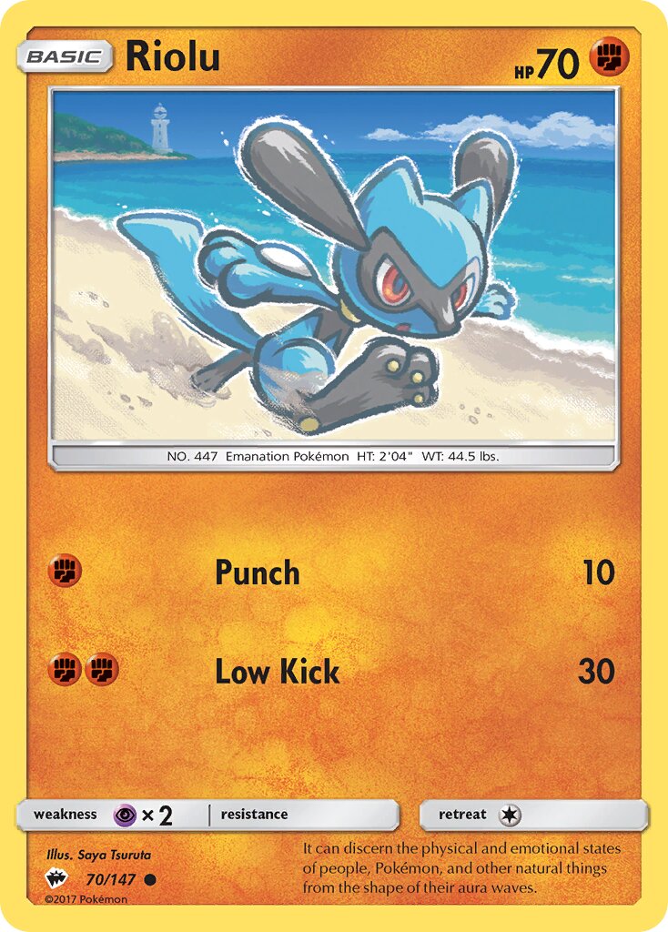 Riolu 070/147 — Burning Shadows (English Pokémon TCG card)