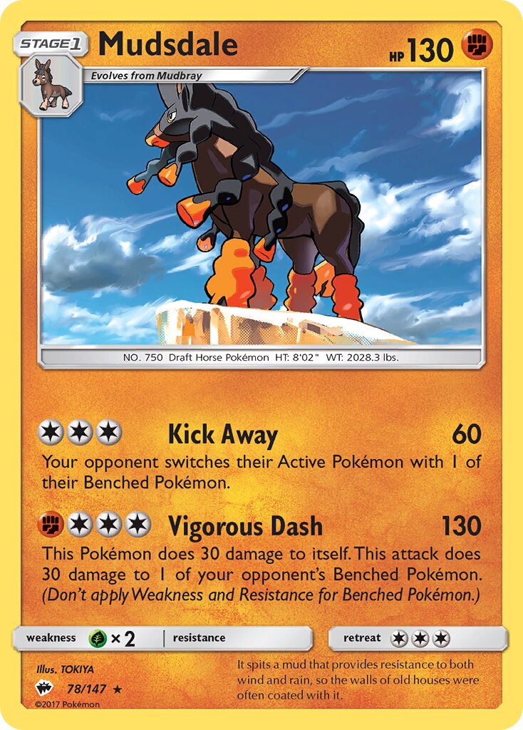 Mudsdale 078/147 — Burning Shadows (English Pokémon TCG card)