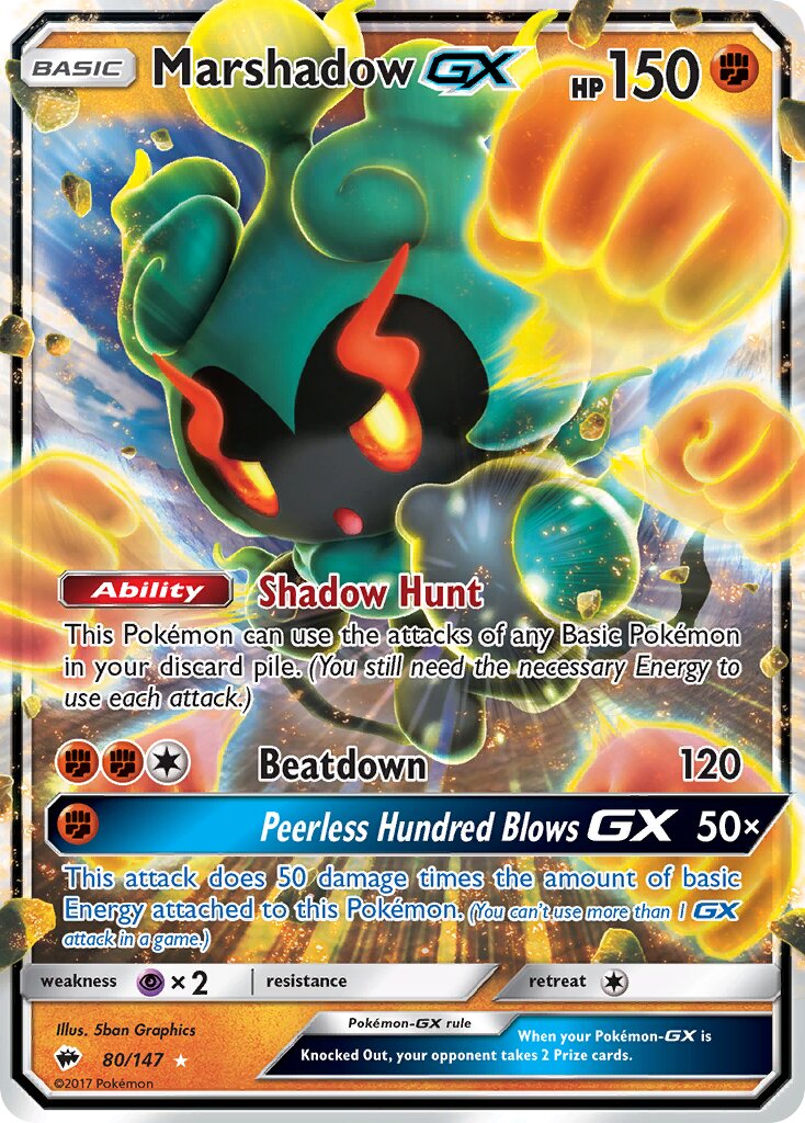 Marshadow-GX 080/147 — Burning Shadows (English Pokémon TCG card)