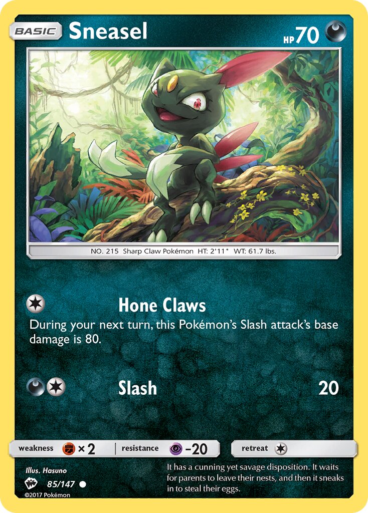Sneasel 085/147 — Burning Shadows (English Pokémon TCG card)