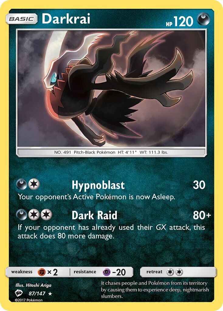 Darkrai 087/147 — Burning Shadows (English Pokémon TCG card)