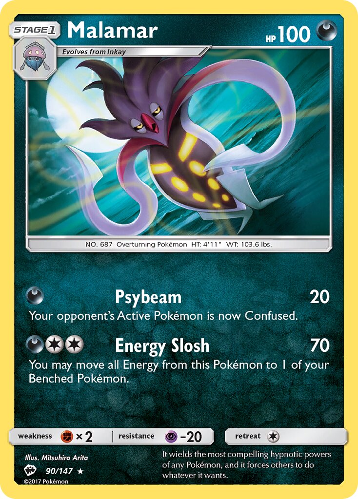 Malamar 090/147 — Burning Shadows (English Pokémon TCG card)