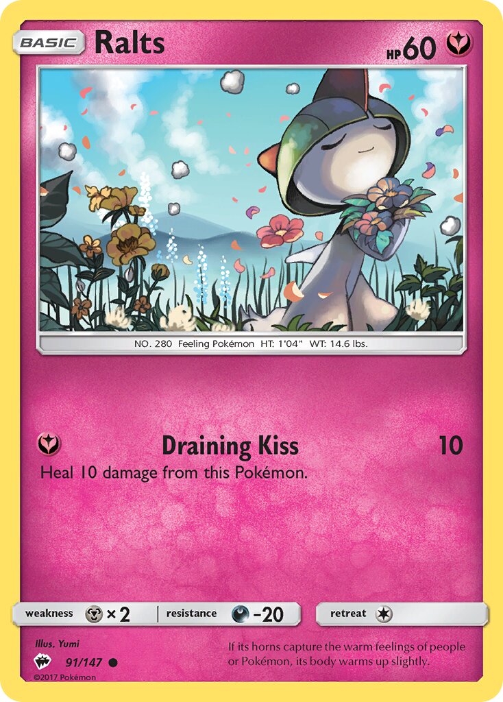 Ralts 091/147 — Burning Shadows (English Pokémon TCG card)