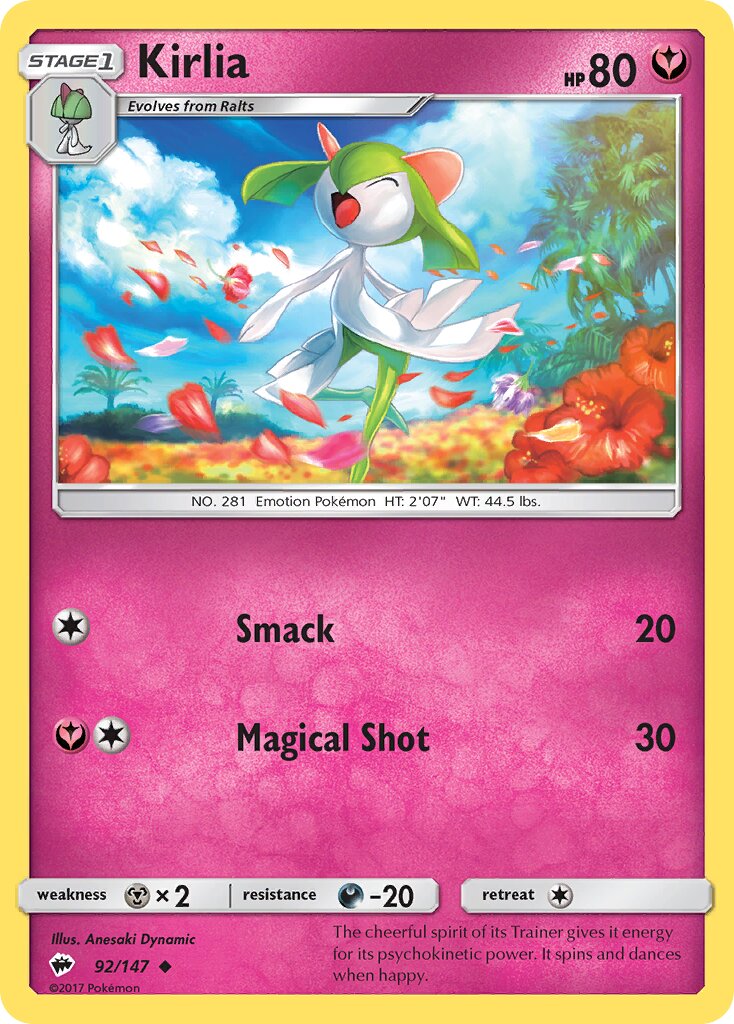 Kirlia 092/147 — Burning Shadows (English Pokémon TCG card)