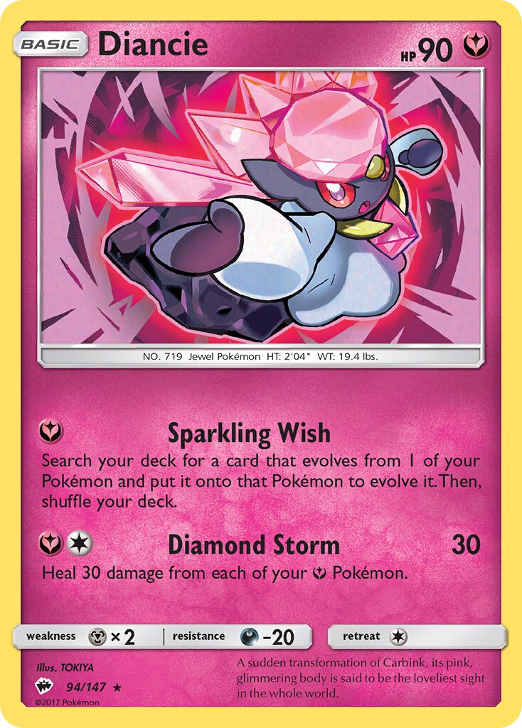 Diancie 094/147 — Burning Shadows (English Pokémon TCG card)