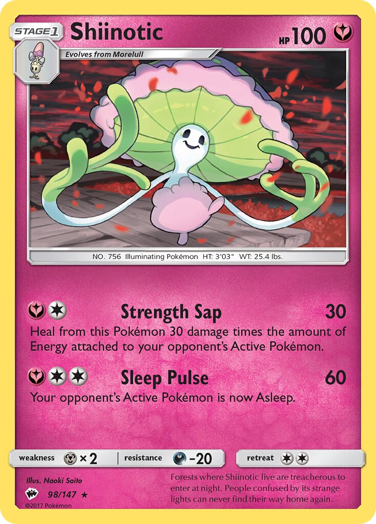 Shiinotic 098/147 — Burning Shadows (English Pokémon TCG card)