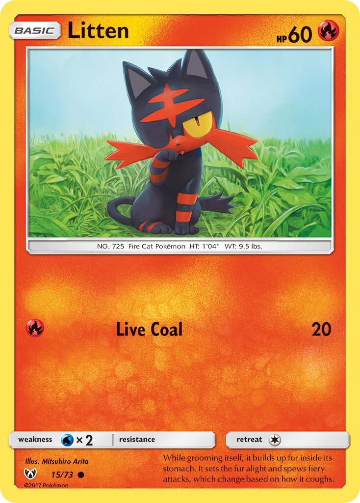 Litten 015/73 — Shining Legends (English Pokémon TCG card)