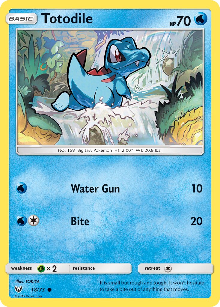 Totodile 018/73 — Shining Legends (English Pokémon TCG card)