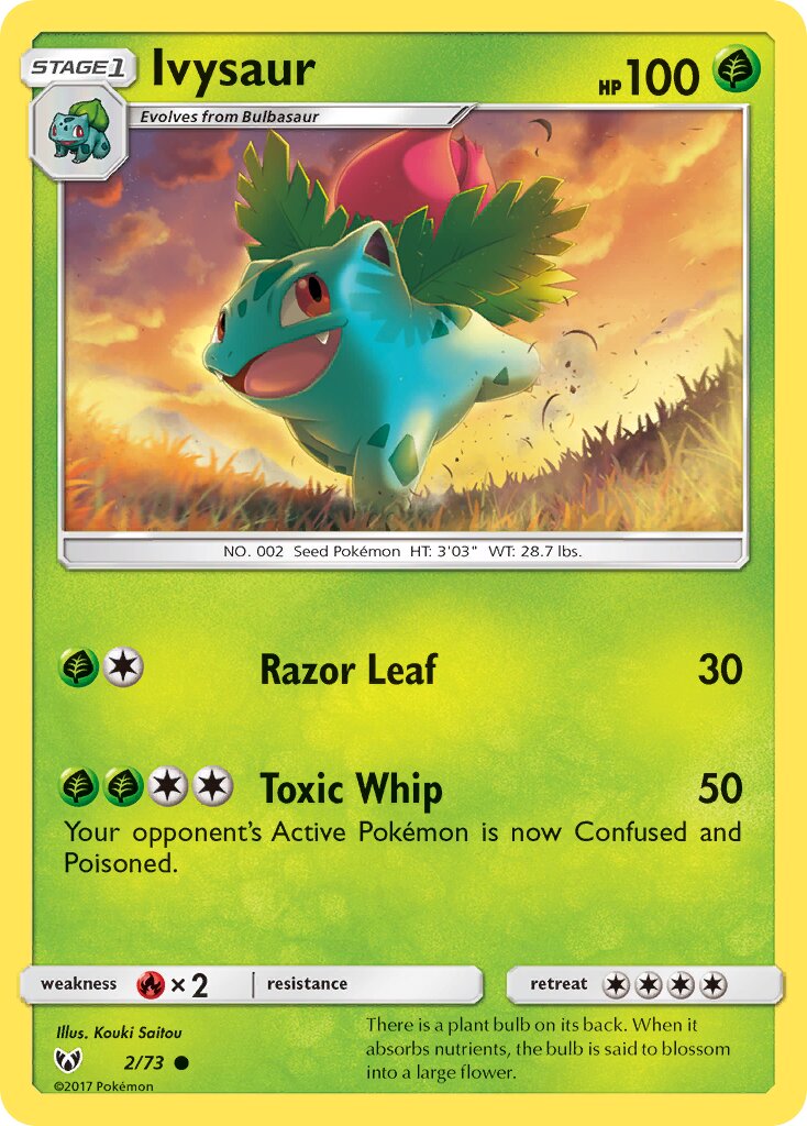 Ivysaur 002/73 — Shining Legends (English Pokémon TCG card)