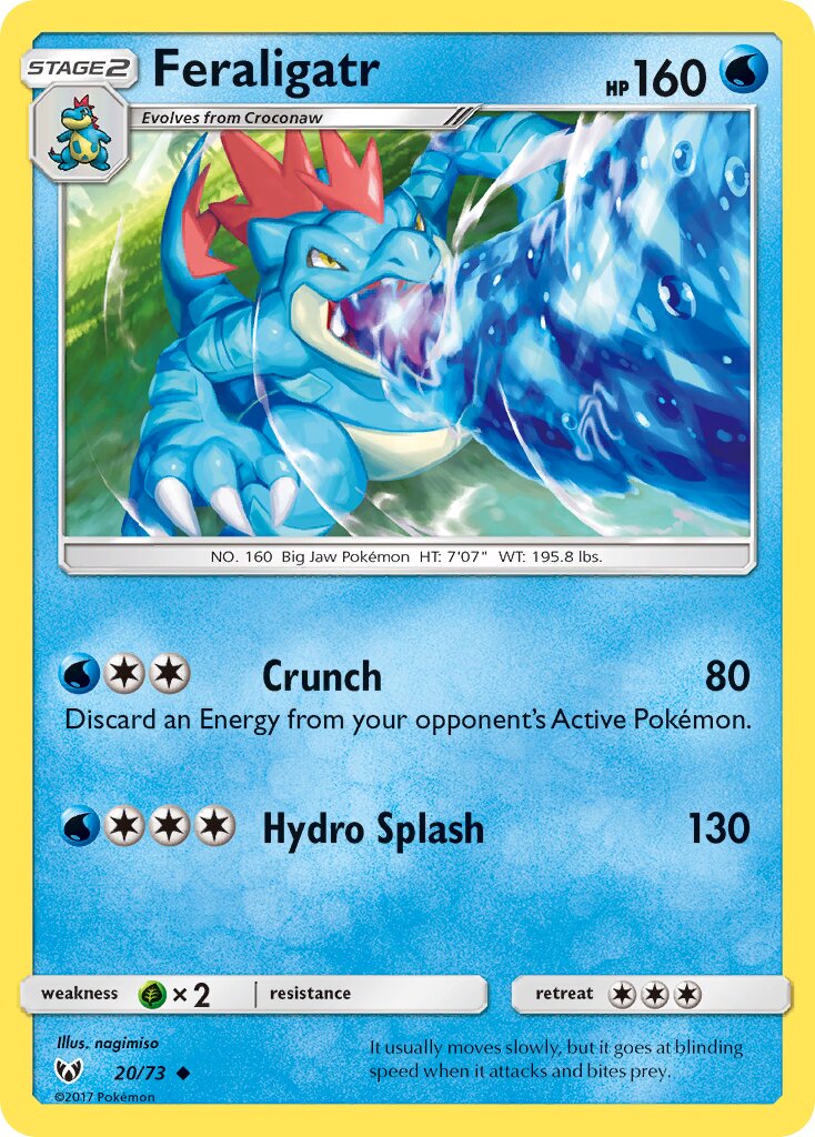 Feraligatr 020/73 — Shining Legends (English Pokémon TCG card)
