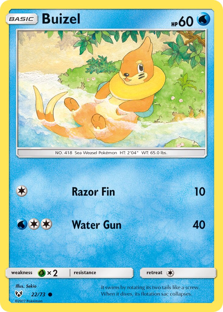 Buizel 022/73 — Shining Legends (English Pokémon TCG card)