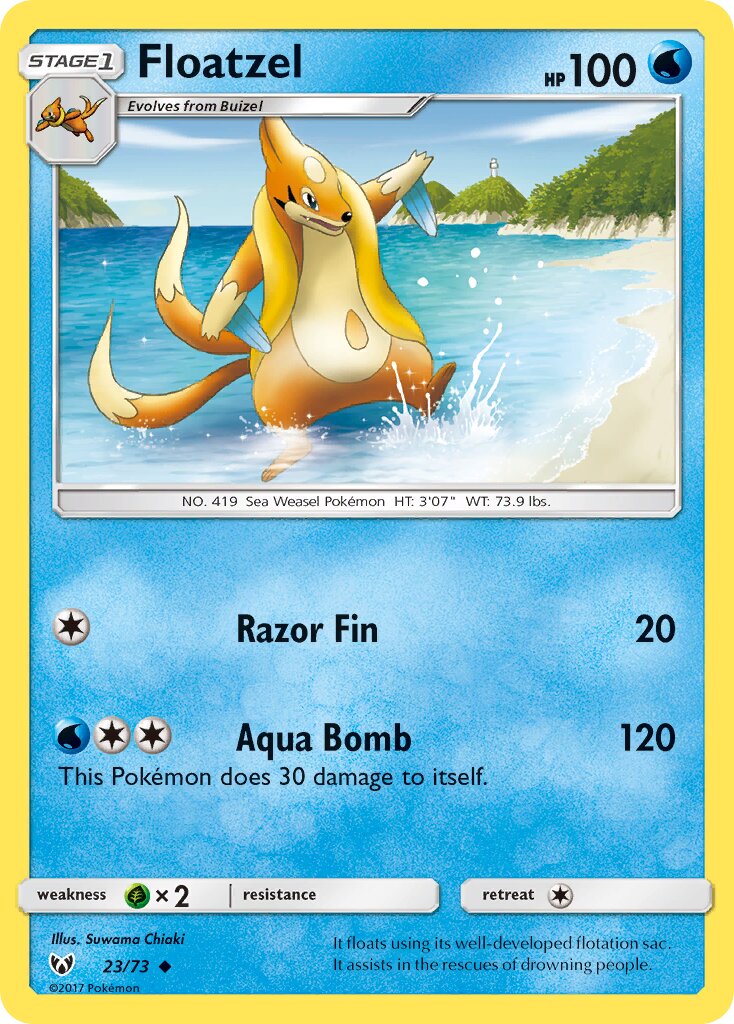 Floatzel 023/73 — Shining Legends (English Pokémon TCG card)