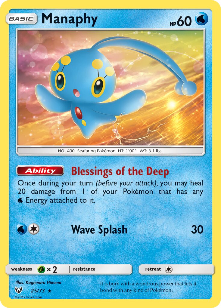 Manaphy 025/73 — Shining Legends (English Pokémon TCG card)