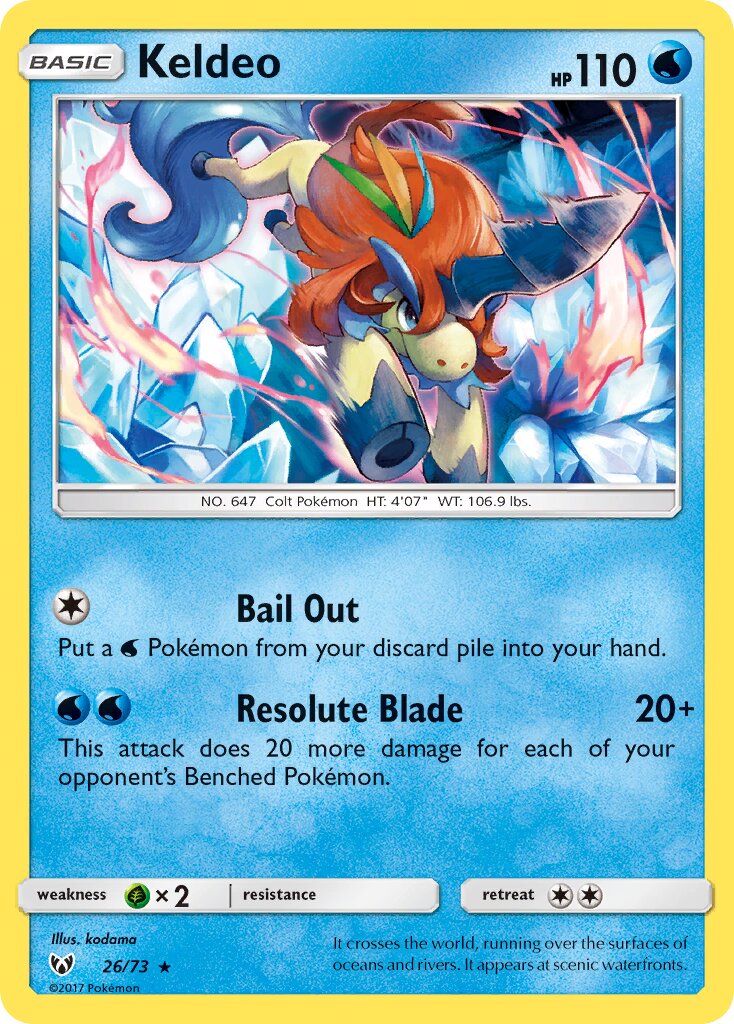Keldeo 026/73 — Shining Legends (English Pokémon TCG card)
