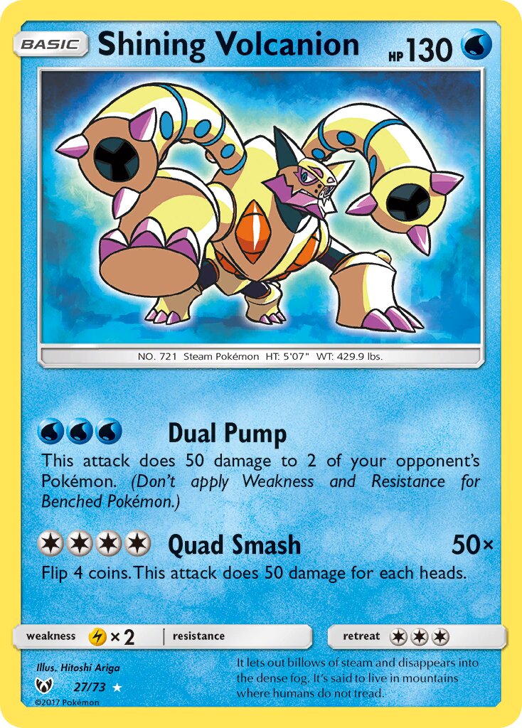 Shining Volcanion 027/73 — Shining Legends (English Pokémon TCG card)