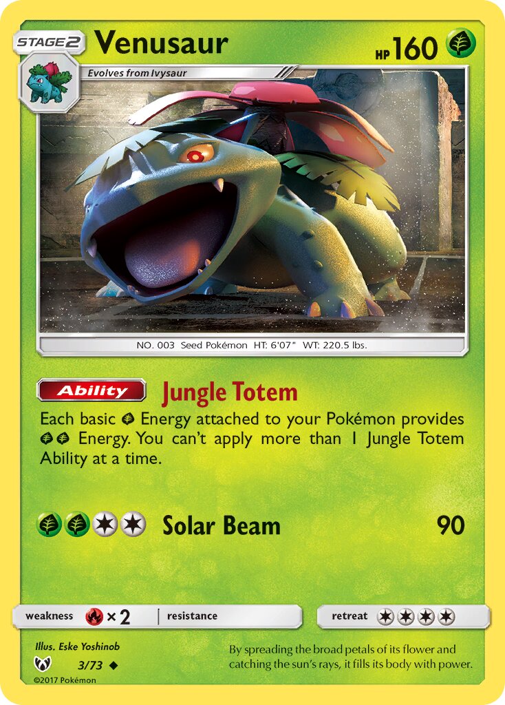 Venusaur 003/73 — Shining Legends (English Pokémon TCG card)