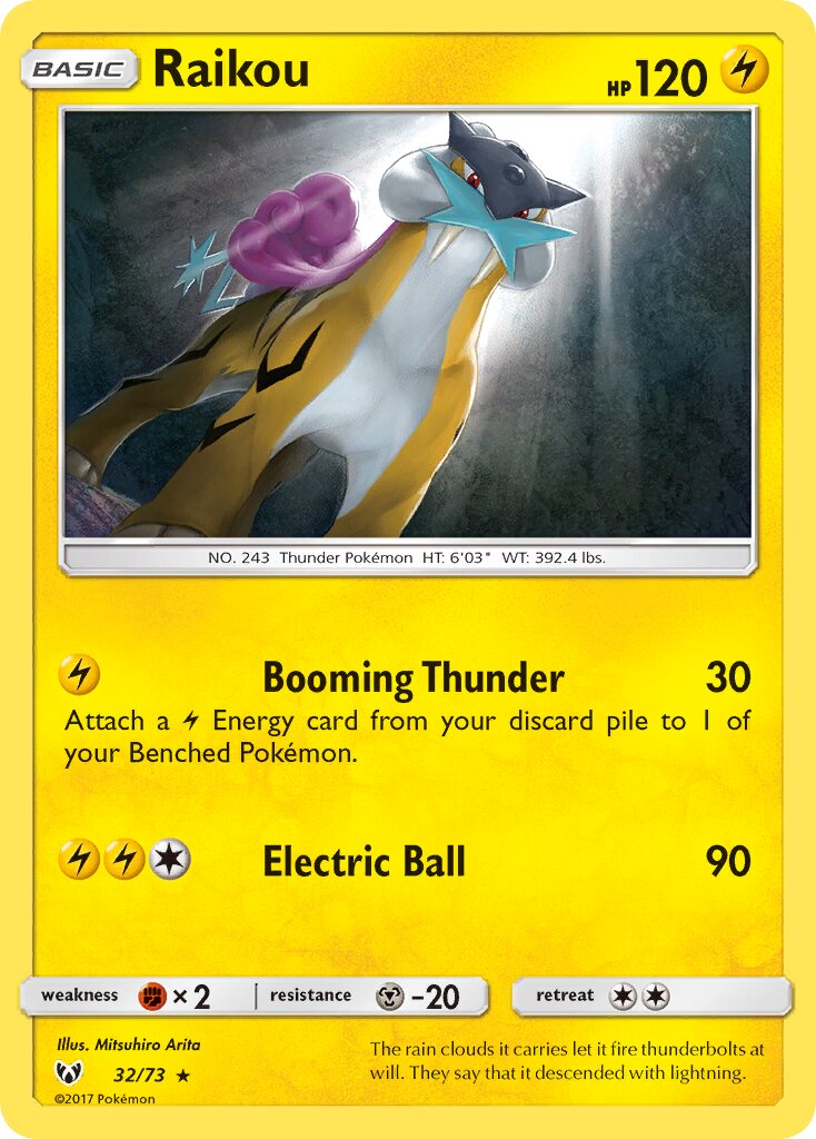 Raikou 032/73 — Shining Legends (English Pokémon TCG card)