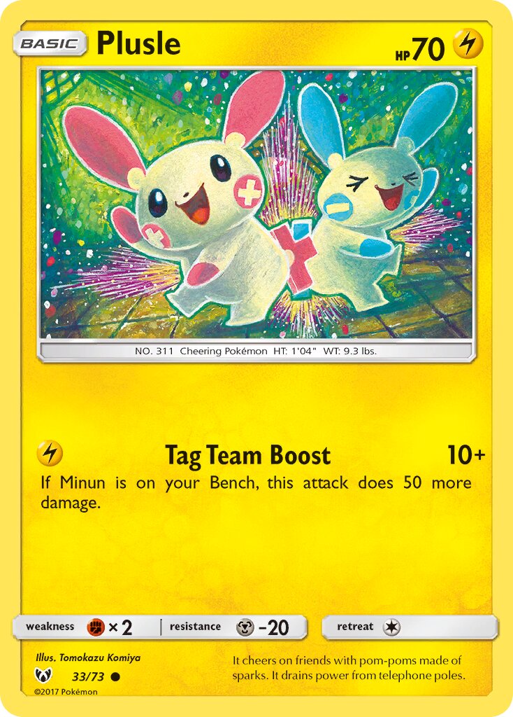 Plusle 033/73 — Shining Legends (English Pokémon TCG card)
