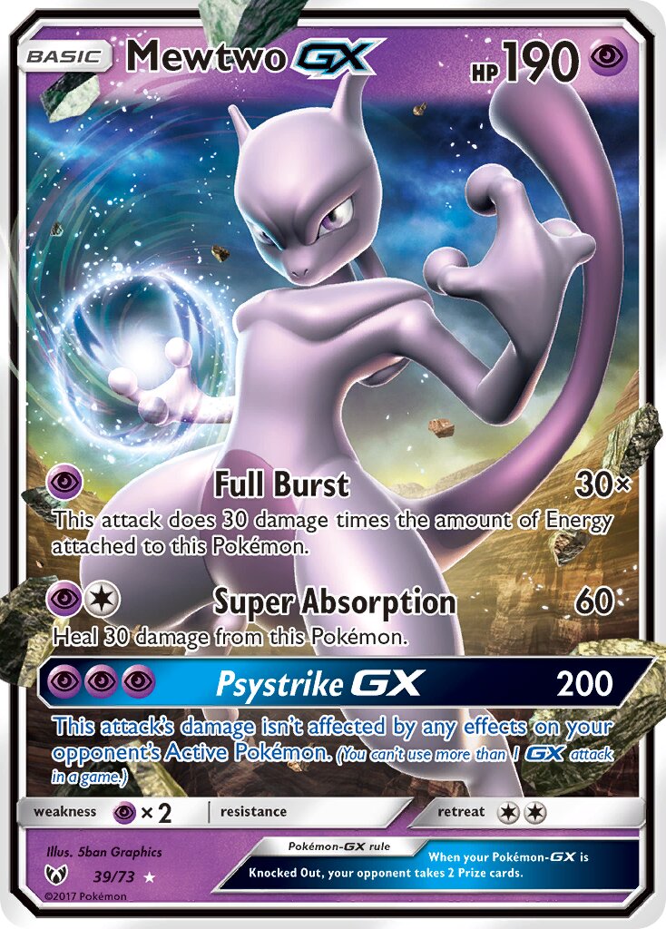 Mewtwo-GX 039/73 — Shining Legends (English Pokémon TCG card)