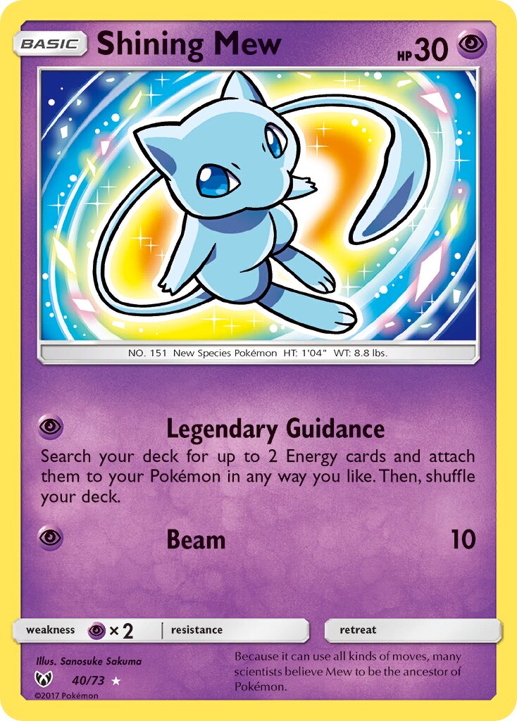 Shining Mew 040/73 — Shining Legends (English Pokémon TCG card)