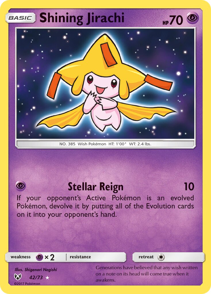 Shining Jirachi 042/73 — Shining Legends (English Pokémon TCG card)