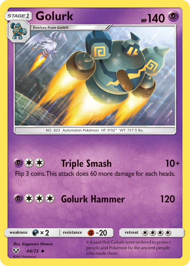 Golurk 044/73 — Shining Legends (English Pokémon TCG card)