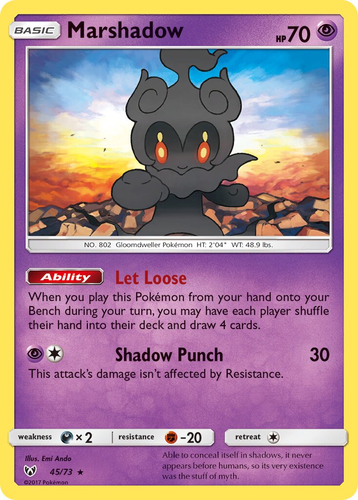 Marshadow 045/73 — Shining Legends (English Pokémon TCG card)