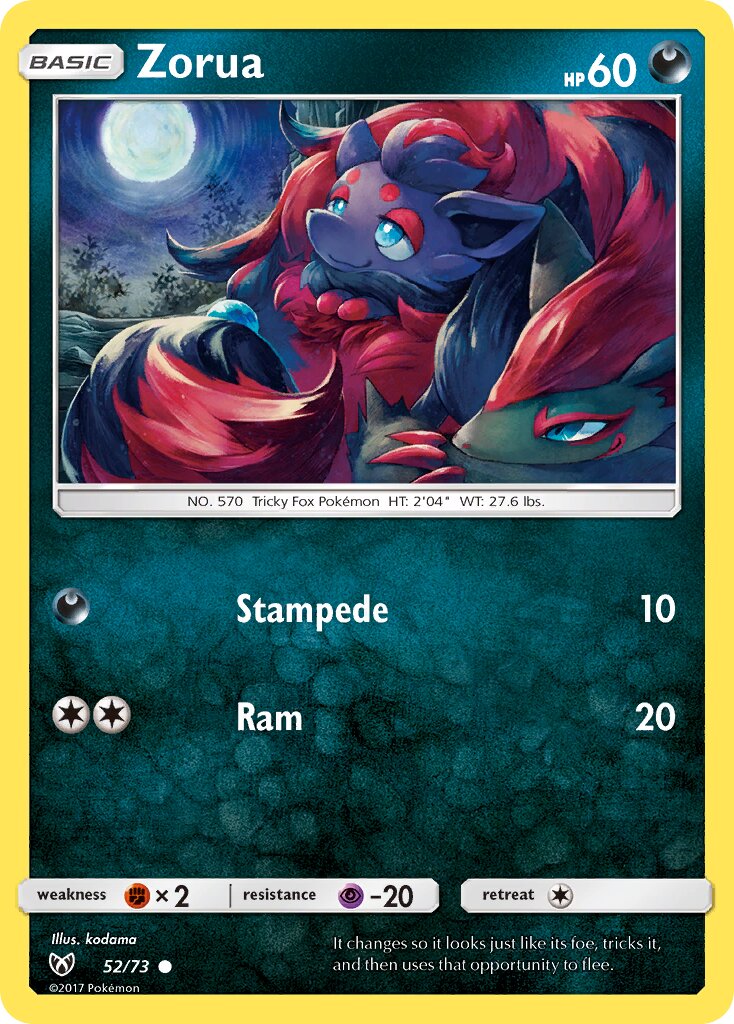 Zorua 052/73 — Shining Legends (English Pokémon TCG card)