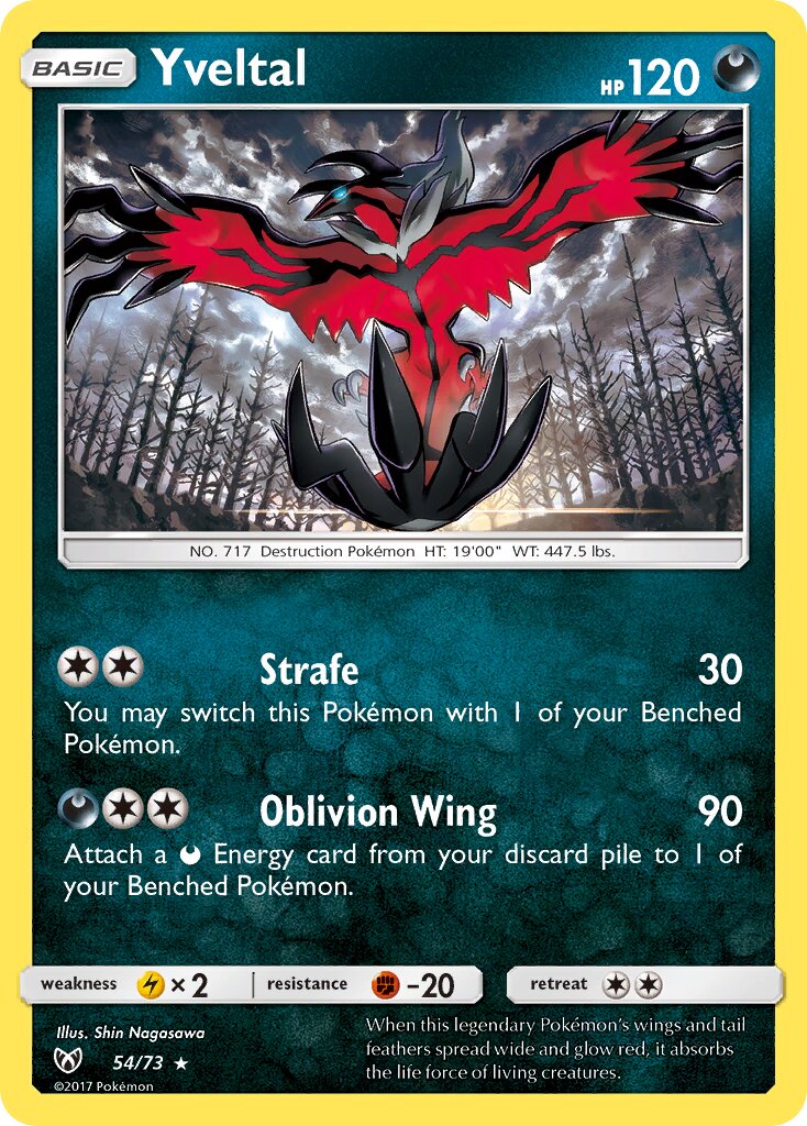 Yveltal 054/73 — Shining Legends (English Pokémon TCG card)